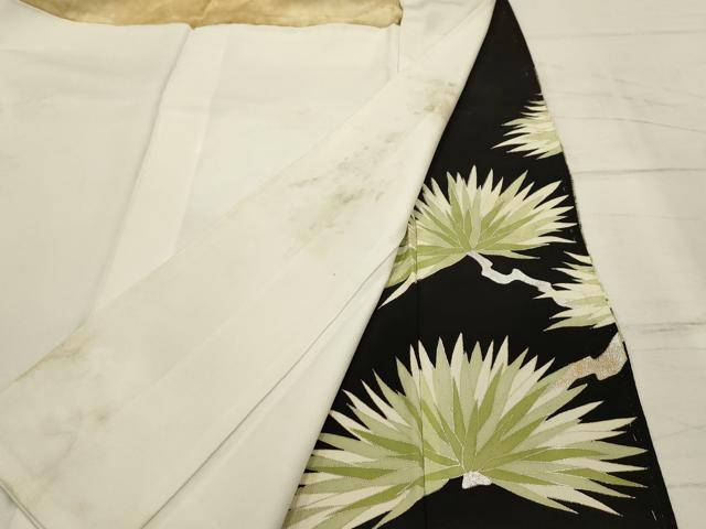 平和屋着物■豪華黒留袖 刺繍 流水飛鳥文 金銀糸 銀彩 正絹 逸品 AABH6240sx