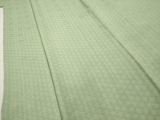 平和屋着物■上質な色無地 花菱地紋 裏葉柳色 正絹 逸品 AABH6276sx