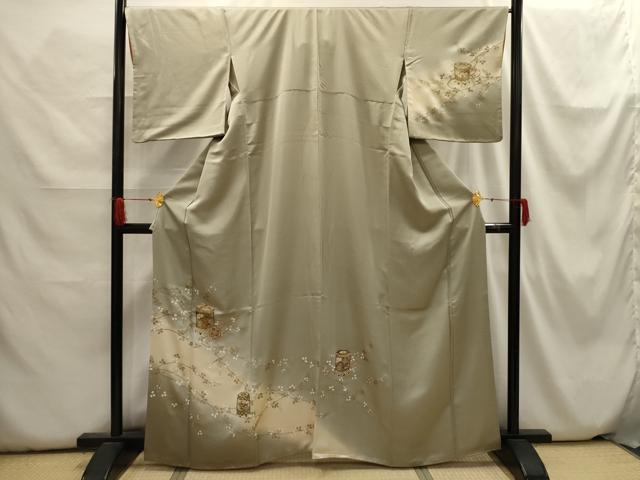 平和屋着物■訪問着 貝桶花文 暈し染め 金銀彩 正絹 逸品 AABH6288sx