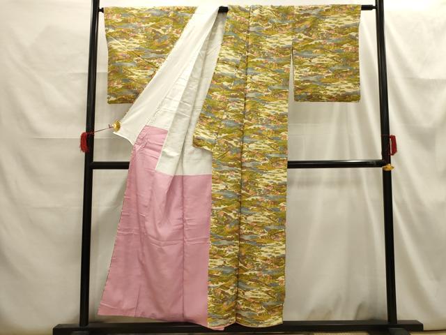 平和屋着物■上質な小紋 風景文 正絹 逸品 AABH6295sx