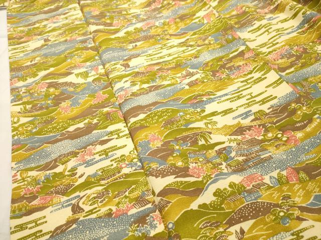 平和屋着物■上質な小紋 風景文 正絹 逸品 AABH6295sx