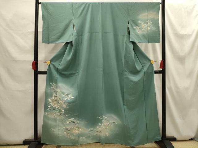 平和屋着物■訪問着 松竹梅風景文 暈し染め 正絹 逸品 AABH6310sx
