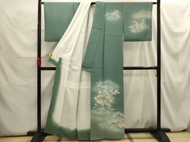 平和屋着物■訪問着 松竹梅風景文 暈し染め 正絹 逸品 AABH6310sx