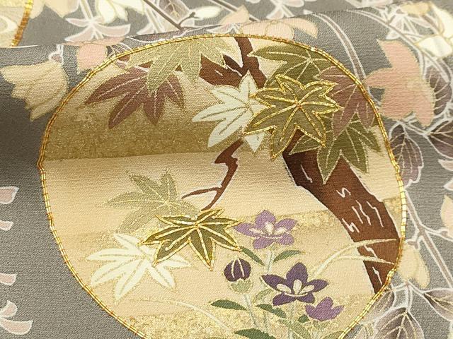 平和屋着物■豪華色留袖 駒刺繍 流水飛鶴花丸文 金彩 正絹 逸品 AABH6332sx