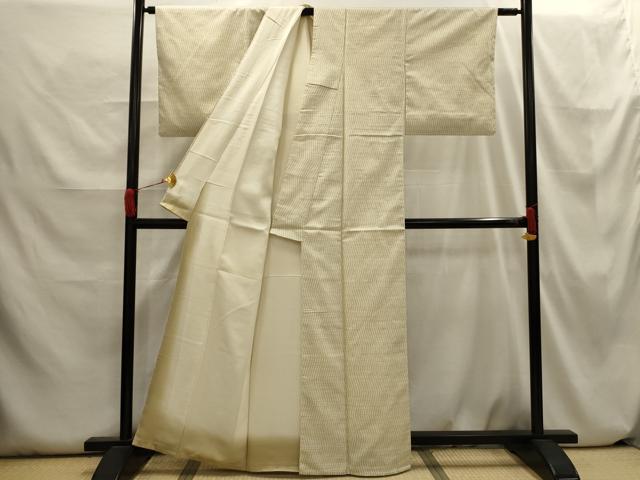 平和屋着物■上質な紬 幾何学文様 正絹 逸品 AABH6335sx