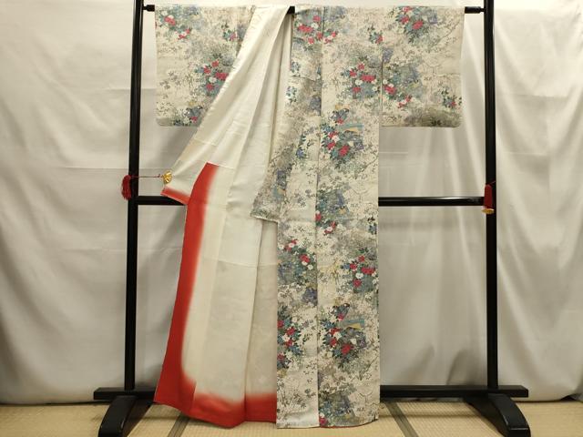 平和屋着物■上質な小紋 色紙重ね花文 金彩 正絹 逸品 AABH6353sx