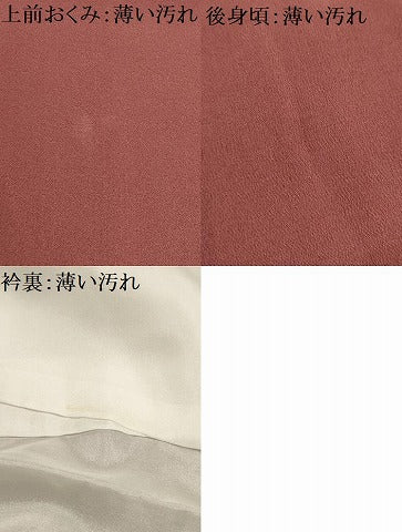 平和屋着物■上質な色無地 紋意匠 紅檜皮色 正絹 逸品 AABH6375sx