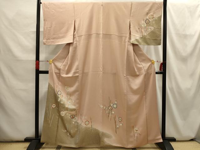 平和屋着物■訪問着 駒刺繍 木賊色 宝尽くし 暈し染め 金彩 正絹 逸品 AABH6379sx