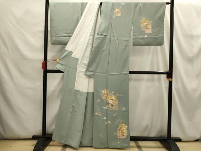 平和屋着物■訪問着 色紙重ね花文 正絹 逸品 AABH6380sx