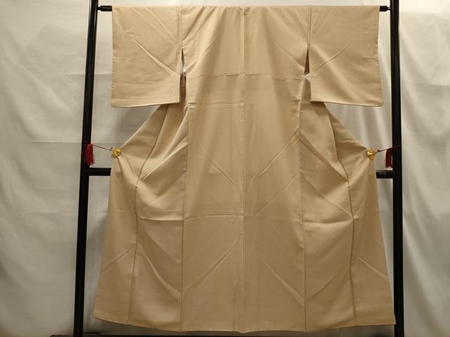 平和屋着物■色無地 花唐草地紋 香色 洗える着物 AABH6394sx