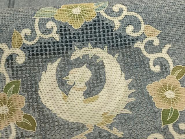 平和屋着物*夏物 中国三大刺繍 スワトウ刺繍 汕頭刺繍 訪問着 絽 花鳥文 暈し染め 正絹 逸品 AABH6403jd