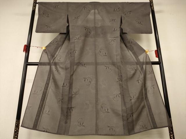 平和屋着物*夏物 本場大島紬 夏大島 枝葉丸文 正絹 逸品 AABH6413jd