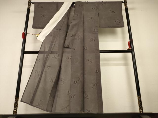 平和屋着物*夏物 本場大島紬 夏大島 枝葉丸文 正絹 逸品 AABH6413jd