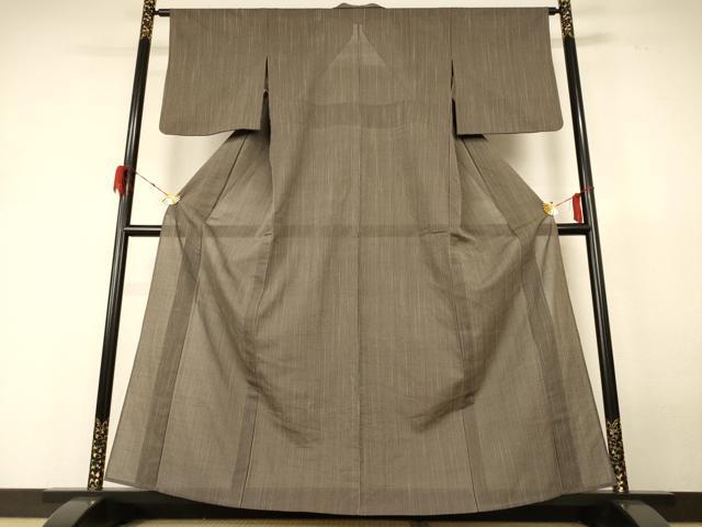 平和屋着物*夏物 紗紬 縞 正絹 逸品 AABH6415jd