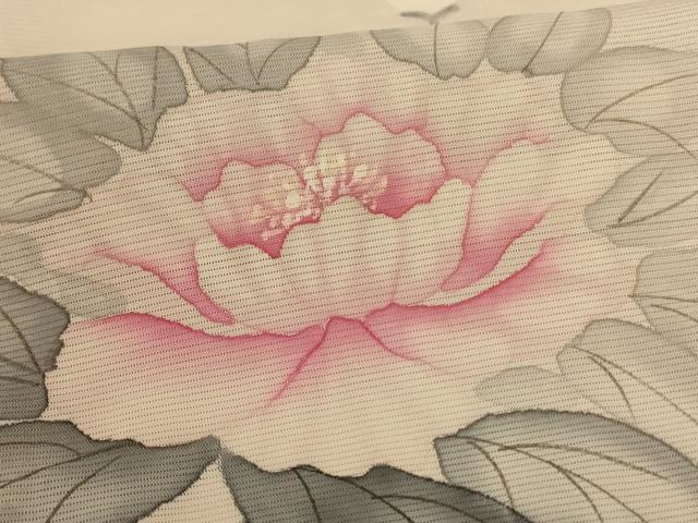 平和屋着物*夏物 訪問着 絽 手描き 草花文 正絹 逸品 AABH6420jd