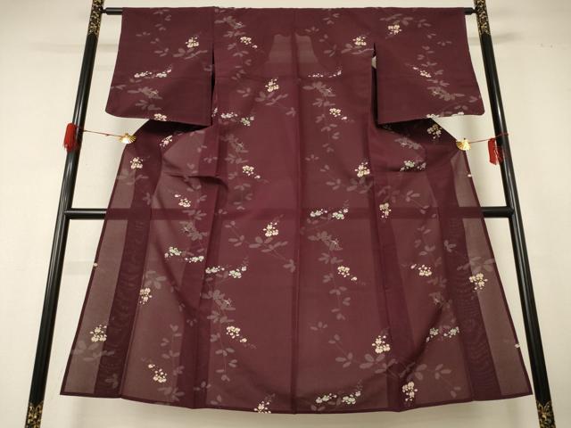 平和屋着物*夏物 小紋 紗 刺繍 草花文 夏虫 正絹 逸品 AABH6431jd