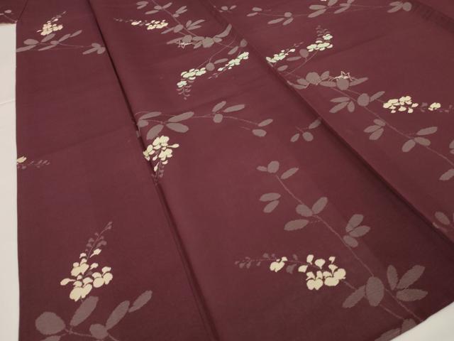 平和屋着物*夏物 小紋 紗 刺繍 草花文 夏虫 正絹 逸品 AABH6431jd