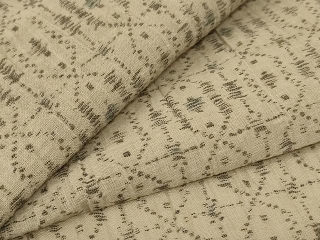平和屋着物*夏物 小千谷ちぢみ 幾何学文様 麻 逸品 AABH6441jd