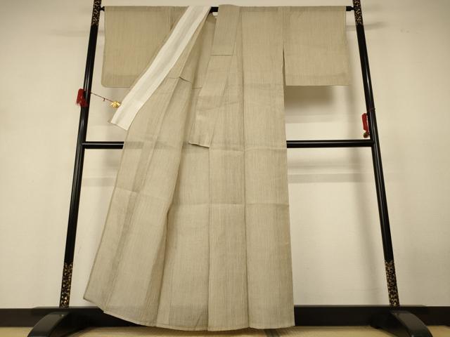 平和屋着物*夏物 小千谷ちぢみ 縞 麻 逸品 AABH6446jd