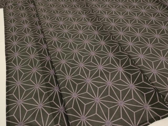 平和屋着物*夏物 小紋 絽 麻の葉文様 洗える着物 未使用 AABH6472jd