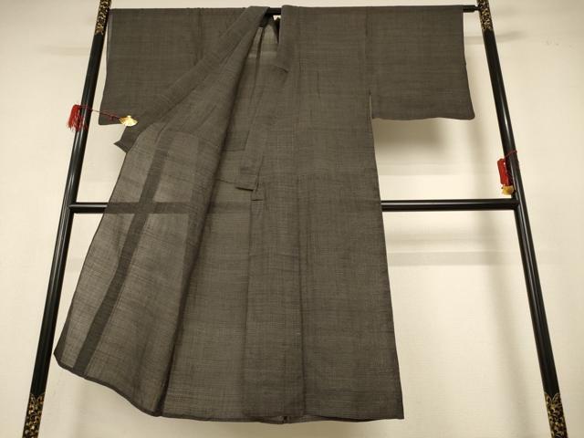 平和屋着物*夏物 男性 石川県指定無形文化財 能登上布 本麻手織上布 80亀甲 総詰め 麻 逸品 AABH6474jd