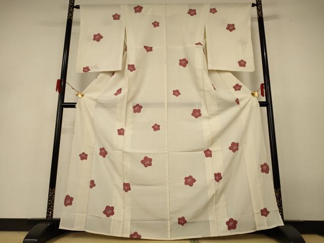平和屋着物*夏物 小紋 絽 絞り 舞花文 正絹 逸品 AABH6482jd