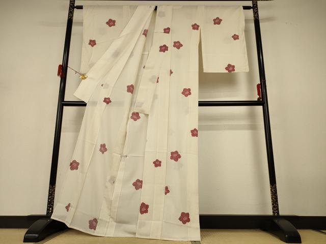 平和屋着物*夏物 小紋 絽 絞り 舞花文 正絹 逸品 AABH6482jd
