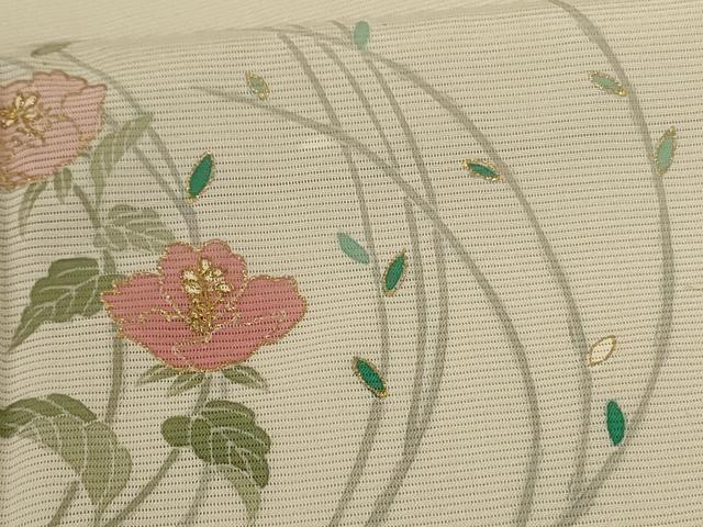 平和屋着物*夏物 訪問着 絽 草花文 金糸 金彩 正絹 逸品 AABH6487jd