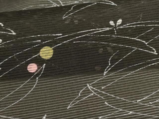 平和屋着物*夏物 小紋 絽 舞葉文 洗える着物 AABH6497jd