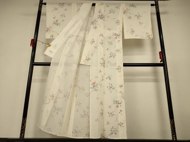 平和屋着物*夏物 小紋 絽 草花文 やまと誂製 正絹 逸品 AABH6513jd