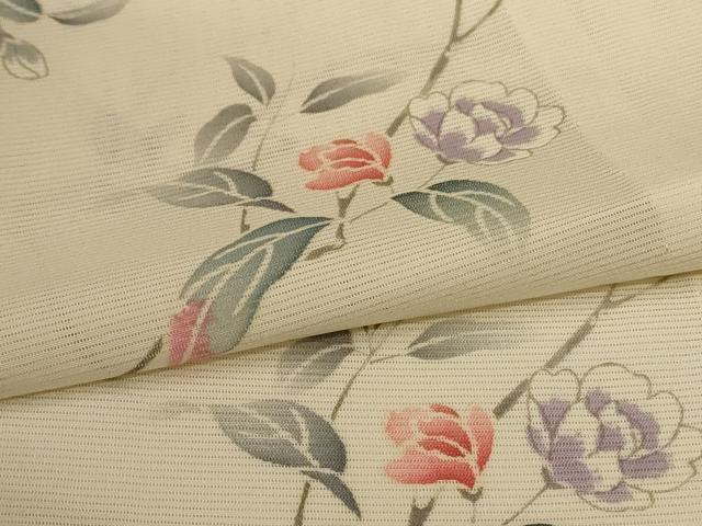 平和屋着物*夏物 小紋 絽 草花文 やまと誂製 正絹 逸品 AABH6513jd