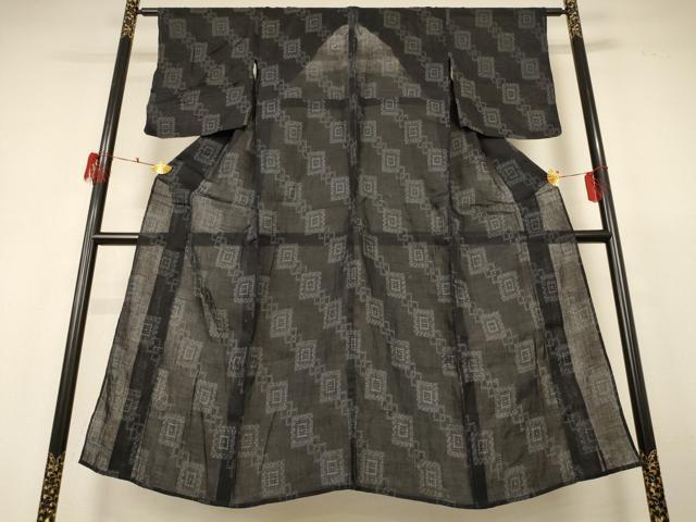 平和屋着物*夏物 上布 幾何学文様 麻 逸品 AABH6514jd