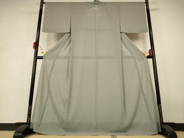 平和屋着物*夏物 色無地 絽縮緬 青白橡色 正絹 逸品 AABH6529jd