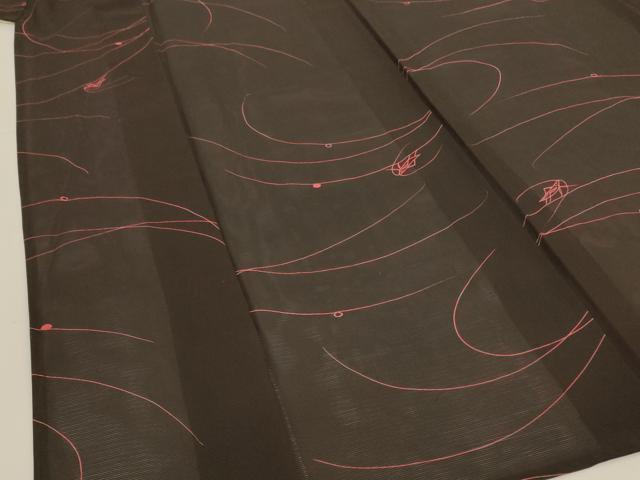平和屋着物*夏物 小紋 絽 バッタ 正絹 逸品 AABH6548jd