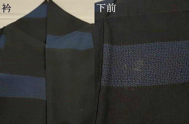 平和屋着物*夏物 本塩沢 夏塩沢 80亀甲 横段文 正絹 逸品 AABH6557jd