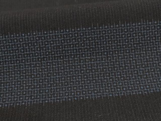 平和屋着物*夏物 本塩沢 夏塩沢 80亀甲 横段文 正絹 逸品 AABH6557jd