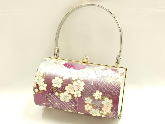 平和屋着物▼和装小物 和装バッグ ハンドバッグ 振袖用 花柄 雪輪 桜 逸品 AABH6586ay