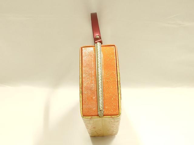 平和屋着物▼和装小物 和装バッグ ハンドバッグ 色紙花文 金彩 逸品 AABH6592ay