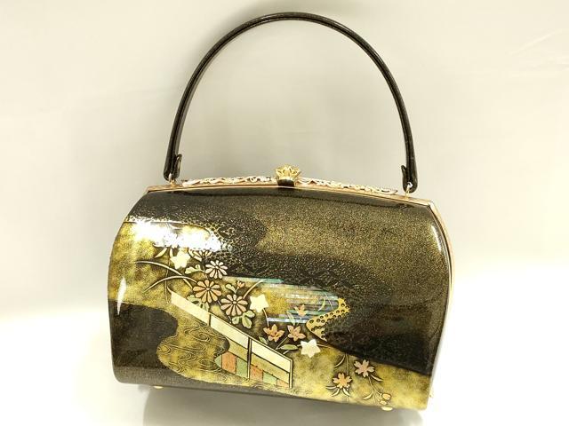 平和屋着物▼和装小物 和装バッグ ハンドバッグ 金彩 逸品 AABH6601ay