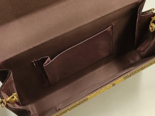 平和屋着物▼和装小物 和装バッグ ハンドバッグ クラッチバッグ 帯地使用 金糸 逸品 AABH6608ay