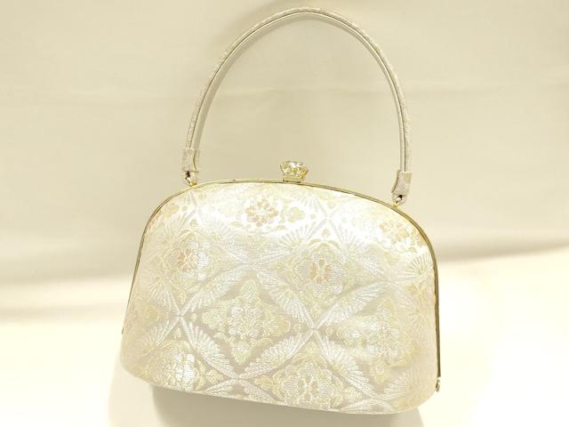 平和屋着物●和装小物 和装バッグ ハンドバッグ 花七宝 金銀糸 逸品 AABH6620ay