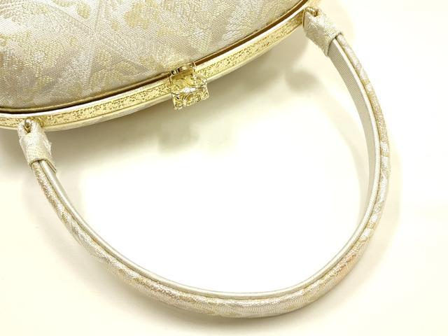 平和屋着物●和装小物 和装バッグ ハンドバッグ 花七宝 金銀糸 逸品 AABH6620ay