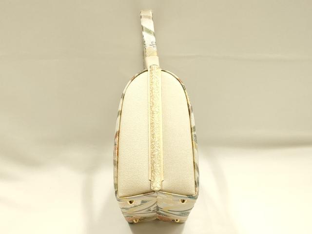 平和屋着物●和装小物 和装バッグ ハンドバッグ 花七宝 銀糸 逸品 AABH6623ay