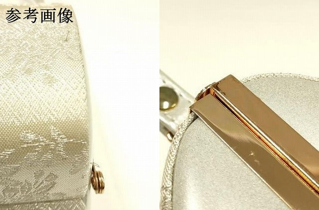 平和屋着物●和装小物 和装バッグ ハンドバッグ 市松 花丸 金銀糸 逸品 AABH6624ay