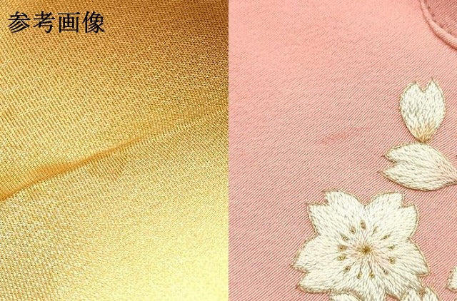 平和屋着物●和装小物 和装バッグ ハンドバッグ 利休バッグ 総刺繍 桜と福良雀 金糸 逸品 AABH6626ay