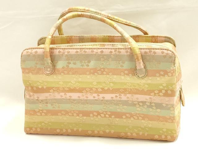 平和屋着物●和装小物 和装バッグ ハンドバッグ 利休バッグ 梅鉢 金糸 逸品 AABH6627ay