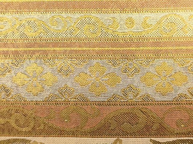 平和屋着物●和装小物 和装バッグ ハンドバッグ 吉祥横段文 金糸 逸品 AABH6644ay