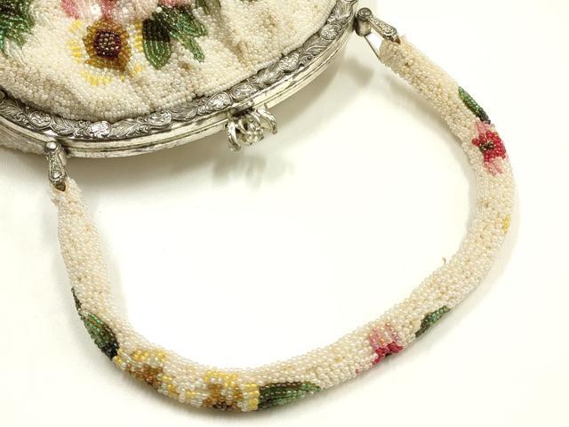 平和屋着物●和装小物 和装バッグ ハンドバッグ ビーズバッグ 花柄 逸品 AABH6655q