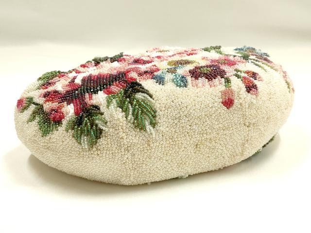 平和屋着物●和装小物 和装バッグ ハンドバッグ ビーズバッグ 花柄 逸品 AABH6655q