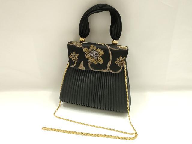 平和屋着物●極上 龍村美術織物 和装小物 和装バッグ ハンドバッグ チェーンバッグ 蔦草花文 金銀糸 逸品 AABH6658ay